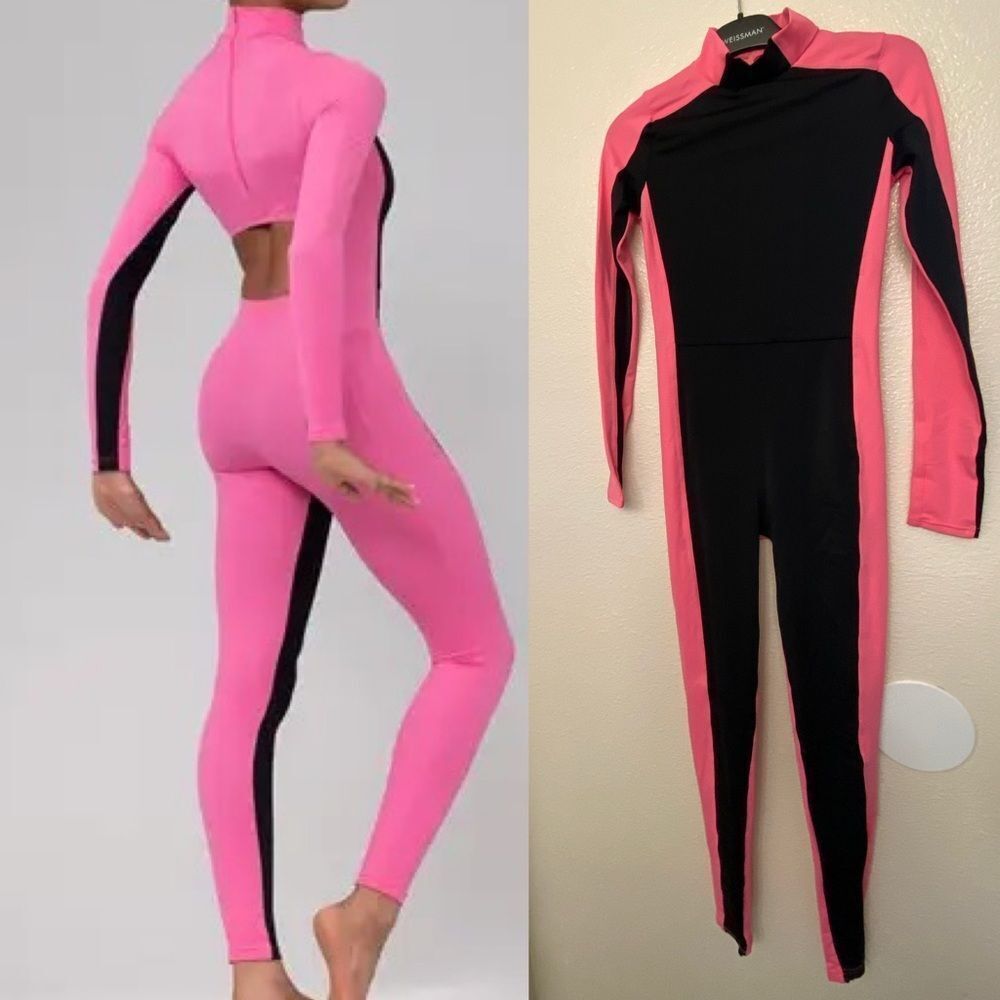 Weissman Elite Dance Costume unitard jumpsuit pink black Destinations MT11202 LC